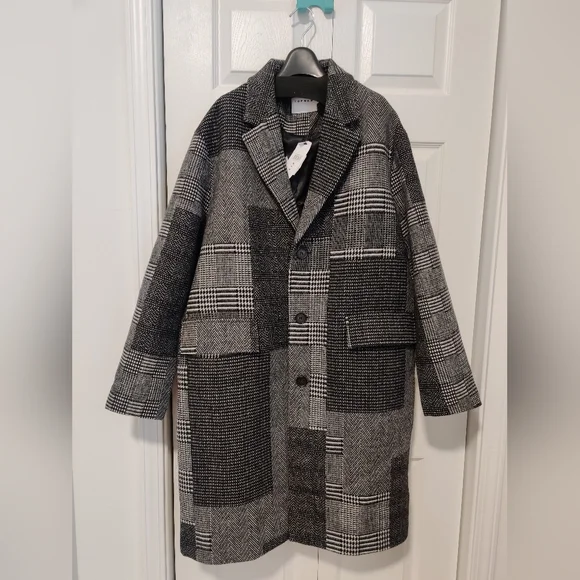 Charcoal Topman Topcoat Kuppenheimer England Cashmere Blend Long